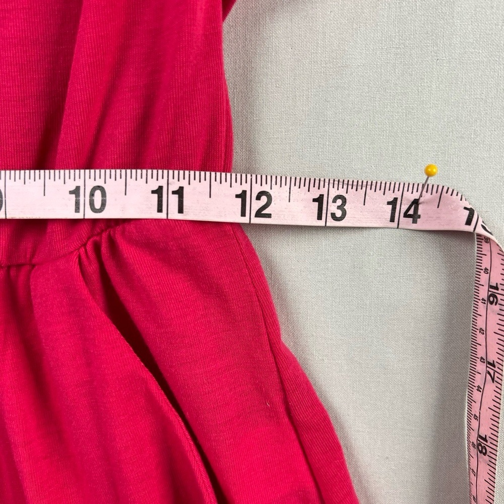 Davi & Dani Romper Womens Small Fuchsia Strapless Ruffle Elastic Waist Pink NEW - Picture 9 of 15